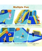 Gymax Inflatable Water Slide Bounce House Climbing Wall without Blower