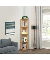 Kings Brand Furniture Harlice 4-Shelf Corner Bookcase