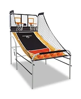 Sugift Foldable Basketball Arcade Game, Indoor Basketball Hoop Arcade with 4 Balls and Led Scoring System