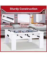 Sugift 42" Foosball Coffee Table w/Tempered Glass Top, Soccer Game Table for Adults & Kids, Modern Arcade Game Table