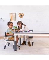 ECR4Kids Dry-Erase Rectangular Activity Table with 2 Chairs, Adjustable, Grey