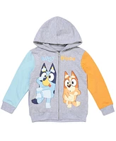 Bluey & Bingo Fleece Zip-Up Raglan Hoodie Toddler| Child Boys