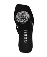 Guess Women's Damani Rhinestone Flower Eva Platform Wedge Sandals