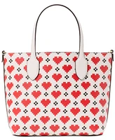 kate spade new york Bleecker Pixelated Hearts Printed Pvc Small Crossbody Tote