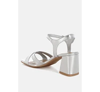 London Rag Edessa Square Toe Block Heel Sandals