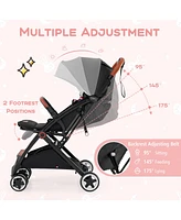 Costway Lightweight Baby Stroller Aluminium Frame with Net for Travel