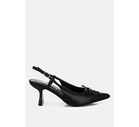 London Rag Danvers Kitten Heel Pointy Slingbacks