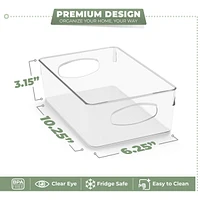 Sorbus 10 Pack Medium Clear Plastic Storage Bins with Handle