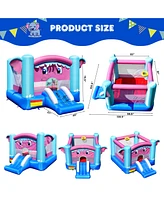 Gymax Inflatable Bounce House 3-in-1 Elephant Theme Inflatable Castle w/ 735W Blower