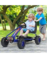 Skonyon 4 Wheel Pedal Powered Ride On Car with Adjustable Seat