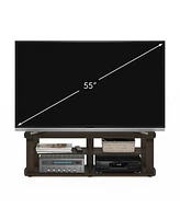 Furinno Mid-century 3-Tier Entertainment Center Tv Stand for TVs up to 45"