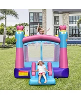 Gymax Inflatable Bounce House 3-in-1 Princess Theme Inflatable Castle w/ 680W Blower