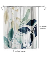 Americanflat 71x74 Green Sleeves Shower Curtain - 100% Polyester Shower Curtain