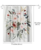 Americanflat 71x74 Loose Bouquet Shower Curtain - 100% Polyester Shower Curtain