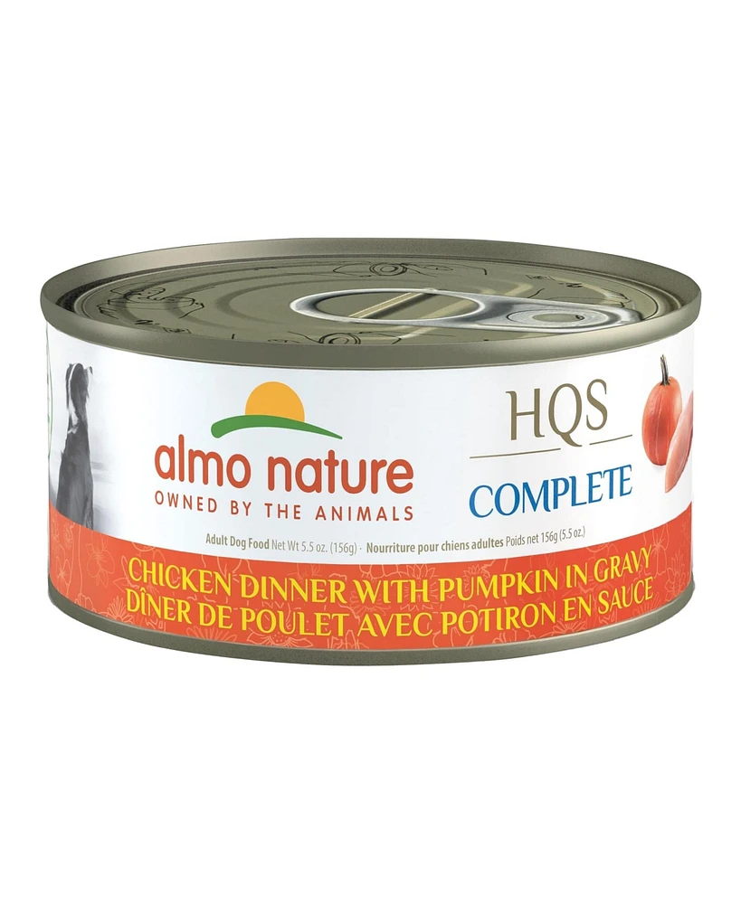 Almo Nature Hqs Complete Dog 12pk (5.5oz): Chicken Dinner W/ Pumpkin In Gravy