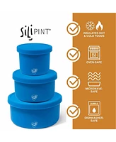 Silipint Lidded Bowls 3 pk Set: Deep Pool - 10, 20, 30 oz