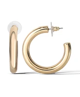 Jessica Simpson Gold-Tone Bold Curved 40 Mm Hoop Earrings - Elegant Statement Hoops