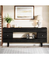 Tribesigns 70.87" Console Table with Storage Drawers, Farmhouse 2-Tier Entryway Table for Entrance with Display Shelf, Extra Long Sofa Table Tv Stand