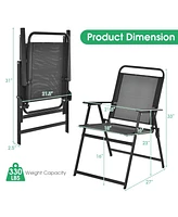 Sugift Set of 4 Outdoor Folding Chairs with Breathable Seat