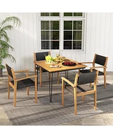 Gouun Set of 2 Stackable Outdoor Wicker Dining Chair