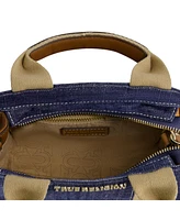 True Religion Licensed Denim Mini Box Tote with Adjustable Strap