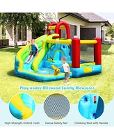 Gymax Inflatable Kids Water Slide Jumper Bounce House Splash Water Pool W/ 480W Blower
