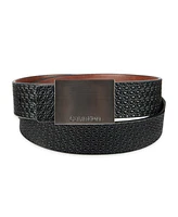 Calvin Klein Men's 4-In-1 Reversible Leather Strap with 2 Interchangeable Plaque Buckles Belt, 3-Piece Set