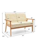 Gouun Modern Fabric Loveseat Sofa Couch Upholstered 2-Seat Armchair