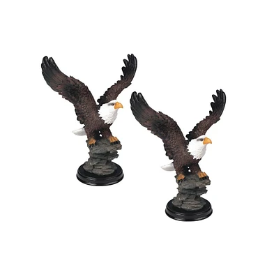 Fc Design "2-pc Gift Set" 7"H Eagle Standing on Rock Figurine Statue Ornament Home Room Office Decor and Perfect Gift Ideas for Housewarming, Holidays