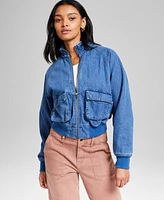 And Now This Petite Denim Bomber Jacket, Exclusively at Macy's