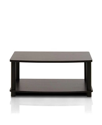 Furinno Turn-n-Tube No Tools 2-Tier Elevated Tv Stands- Espresso & Black - 11 x 23.8 x 15.8 in.