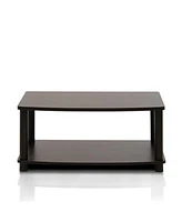 Furinno Turn-n-Tube No Tools 2-Tier Elevated Tv Stands- Espresso & Black - 11 x 23.8 x 15.8 in.
