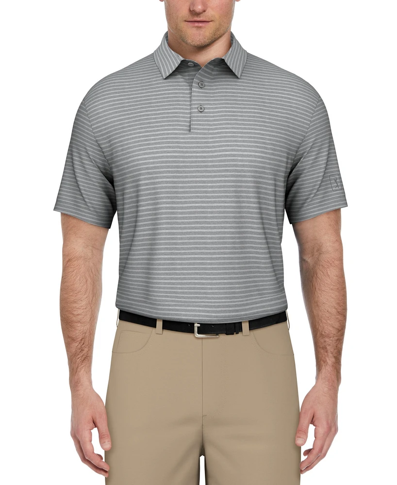 Pga Tour Men's Heathered Stripe Golf Polo Shirt