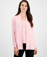 Anne Klein Women's Sonoma Rib-Trim Open-Front Cardigan