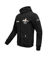 Pro Standard Men's Black New Orleans Saints Split Logo Double Knit Full-Zip Hoodie