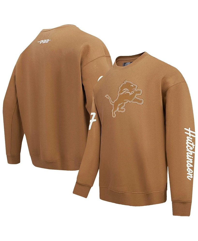 Pro Standard Men's Aidan Hutchinson Brown Detroit Lions Pullover Crewneck Sweatshirt