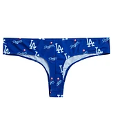 Concepts Sport Women's Royal Los Angeles Dodgers Record Allover Print Knit Thong