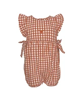 Garb Girls Baby Boys and Texas Orange Longhorns Constance Gingham Romper