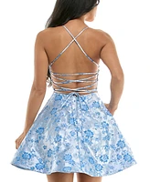 B Darlin Juniors' Lace-Up A-Line Dress