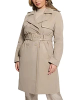 Guess Women's Jenny Faux-Leather Trench Coat