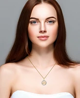 Diamond 18" Pendant Necklace (1/10 ct. t.w.) in 14k Yellow & White Gold
