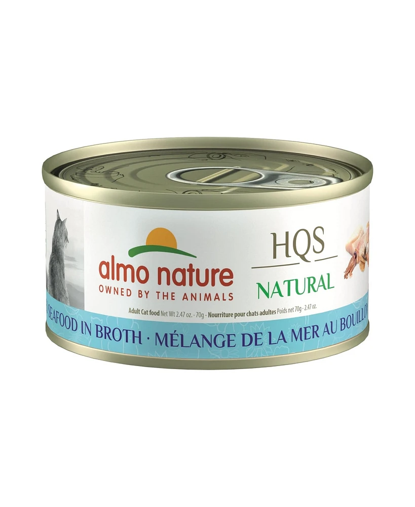 Almo Nature Hqs Natural Cat 24pk (2.47oz): Mixed Seafood In Broth