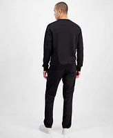 Karl Lagerfeld Paris Mens Slim Fit Scuba Mesh Trim Sweatshirt Sweatpants