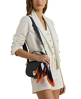 Lauren Ralph Lauren Scarf-Trim Small Leather Tanner Crossbody Bag