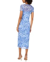 Vince Camuto Women's Paisley-Print Mesh Midi Dress