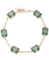 Lauren Ralph Gold-Tone Square Stone Flex Bracelet