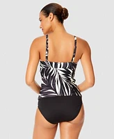 Anne Cole Womens Ruched Front Underwire Tankini Top High Waist Bikini Bottoms