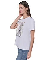 Karl Lagerfeld Paris Women's Eiffel Tower Graphic T-Shirt