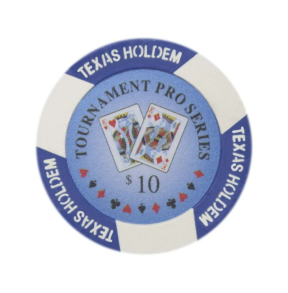 Slickblue Tournament Pro Poker Chips 25-Pack – Clay Composite, $10 Denomination for Poker Tournaments