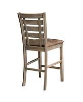 The Pop Home Set of 2 Counter Height Dining Chairs with Solid Wood Back-The Pop Home